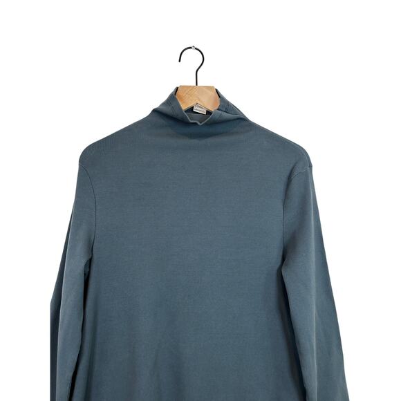 Prairie Underground Blue Dress XXL Organic Cotton Turtleneck Minimal Lagenlook - Picture 3 of 5